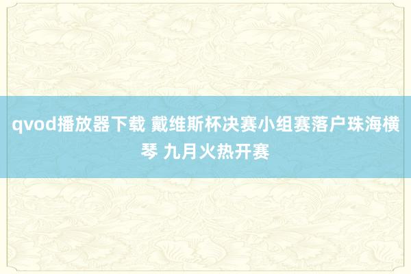 qvod播放器下载 戴维斯杯决赛小组赛落户珠海横琴 九月火热开赛