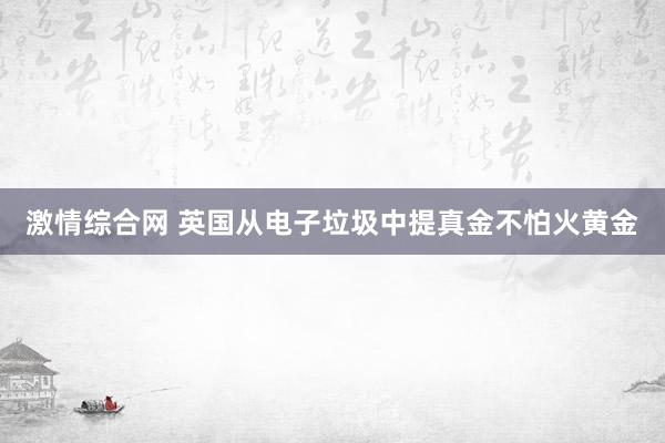 激情综合网 英国从电子垃圾中提真金不怕火黄金