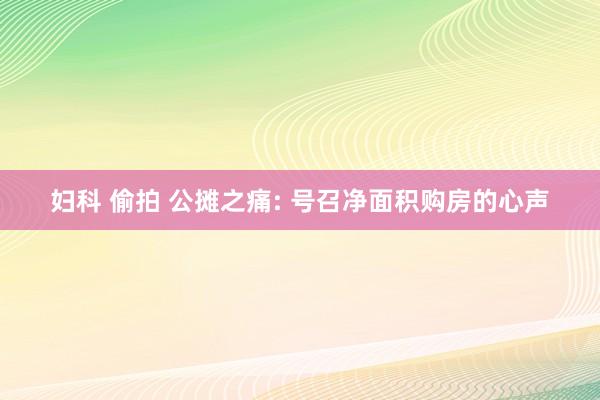 妇科 偷拍 公摊之痛: 号召净面积购房的心声