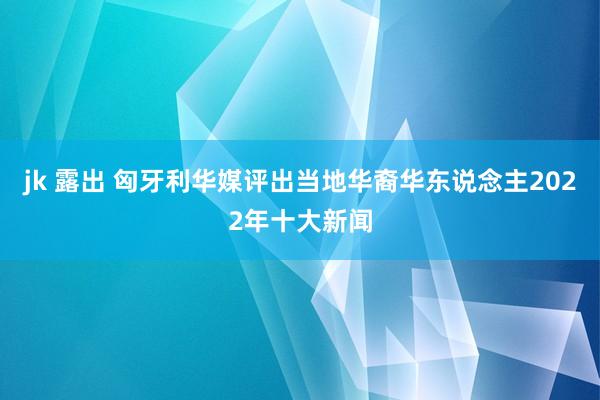 jk 露出 匈牙利华媒评出当地华裔华东说念主2022年十大新闻