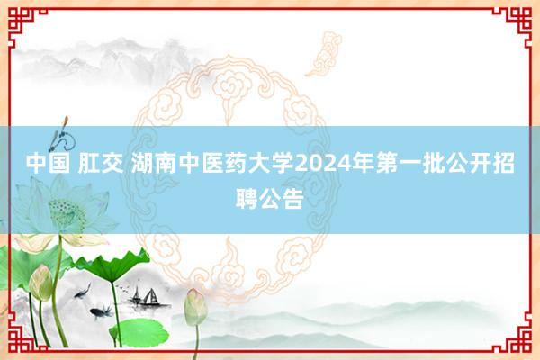 中国 肛交 湖南中医药大学2024年第一批公开招聘公告