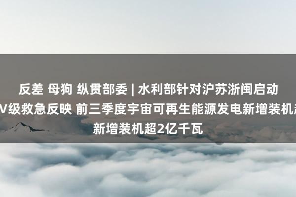 反差 母狗 纵贯部委 | 水利部针对沪苏浙闽启动急流驻守Ⅳ级救急反映 前三季度宇宙可再生能源发电新增装机超2亿千瓦