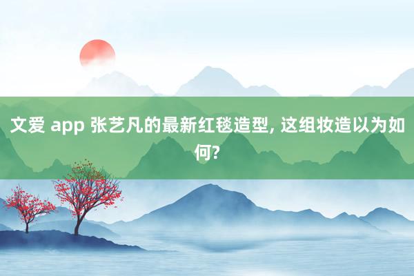 文爱 app 张艺凡的最新红毯造型, 这组妆造以为如何?